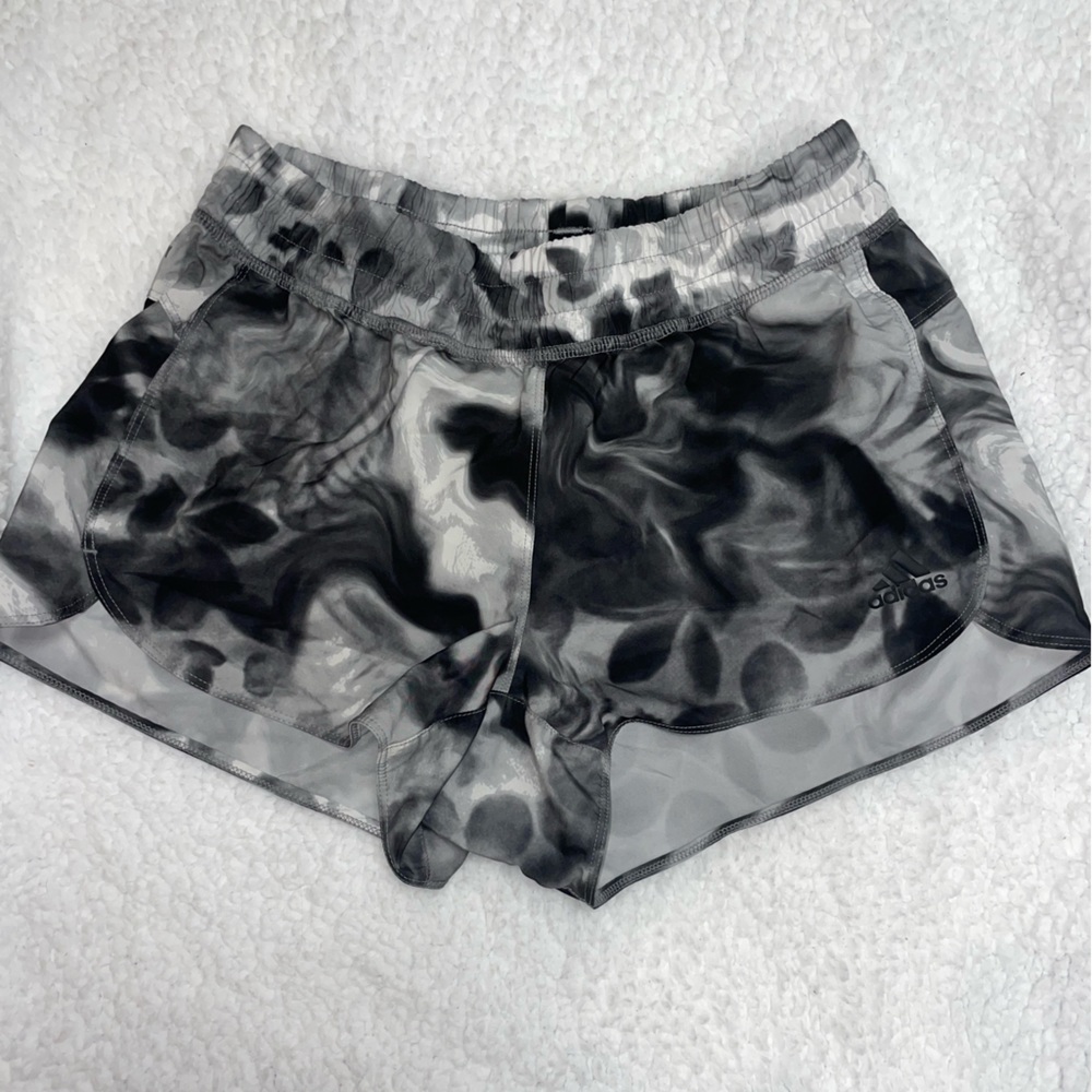 Women’s Adidas Black/White Patterned Athletic Shorts